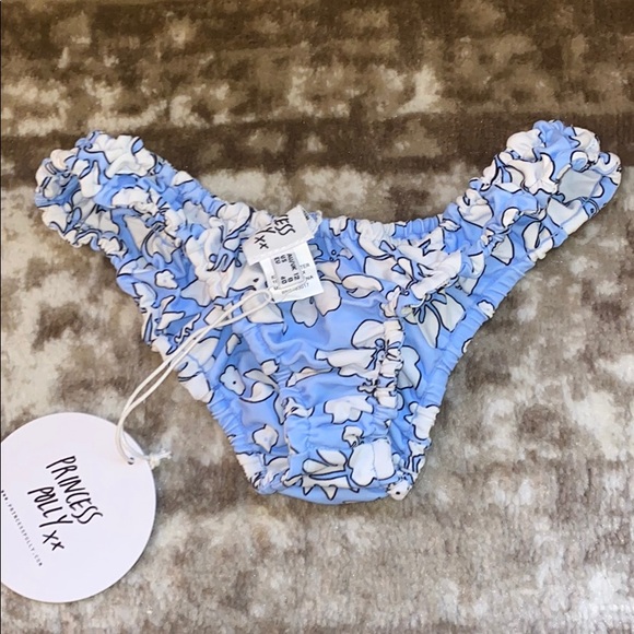 Princess Polly Hawaiian Floral Blue Bikini Bottom - Picture 3 of 3